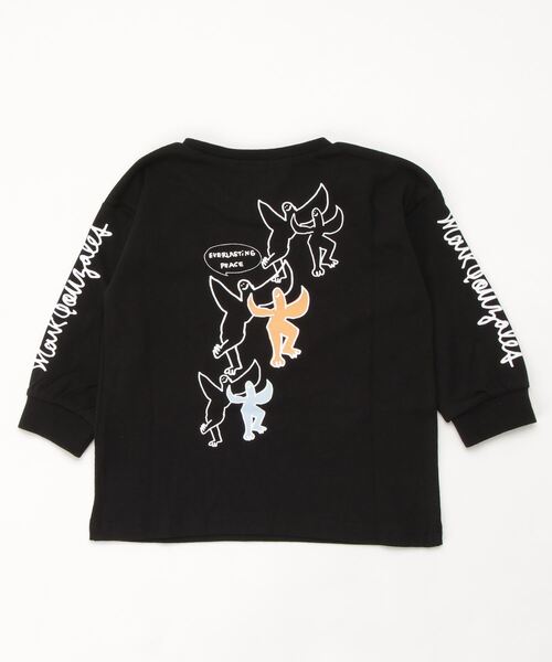 Mark Gonzales(マーク・ゴンザレス)の「(What it isNt)ARTART BY MARKGONZALES/マークゴンザレス キッズ ロンT 47210227(Tシャツ/カットソー・キッズ・ホワイト/ブラック・110cm/120cm/100cm/160cm/130cm/140cm/150cm)」の4枚目の写真