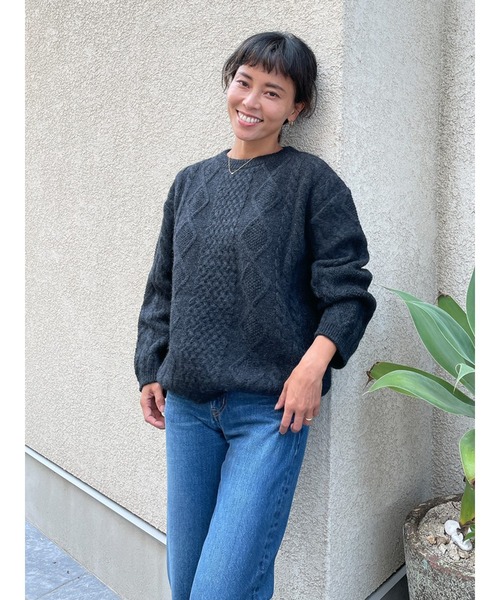 Vicente(ヴィセンテ)の「HONEY collaboration knit(ニット/セーター・レディース・グレー/オフホワイト・FREE)」の10枚目の写真
