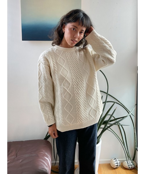 Vicente(ヴィセンテ)の「HONEY collaboration knit(ニット/セーター・レディース・グレー/オフホワイト・FREE)」の3枚目の写真
