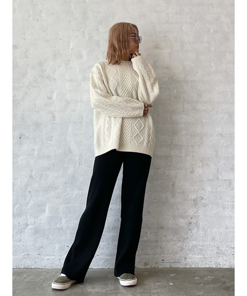 Vicente(ヴィセンテ)の「HONEY collaboration knit(ニット/セーター・レディース・グレー/オフホワイト・FREE)」の12枚目の写真