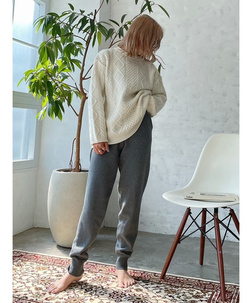 Vicente(ヴィセンテ)の「HONEY collaboration knit(ニット/セーター・レディース・グレー/オフホワイト・FREE)」の9枚目の写真