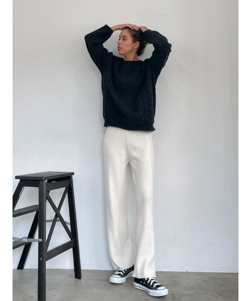 Vicente(ヴィセンテ)の「HONEY collaboration knit(ニット/セーター・レディース・グレー/オフホワイト・FREE)」の7枚目の写真