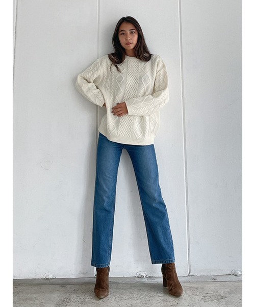 Vicente(ヴィセンテ)の「HONEY collaboration knit(ニット/セーター・レディース・グレー/オフホワイト・FREE)」の16枚目の写真