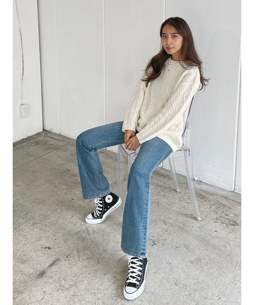 Vicente(ヴィセンテ)の「HONEY collaboration knit(ニット/セーター・レディース・グレー/オフホワイト・FREE)」の13枚目の写真
