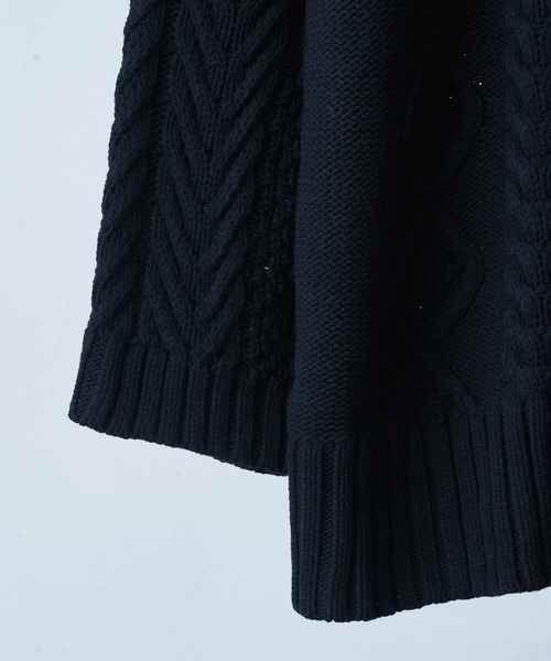 Lui's（ルイス）の「ケーブル編みドルマンニット（ニット/セーター・メンズ・アイボリー/ブルー/ブラック・FREE）」の12枚目の写真