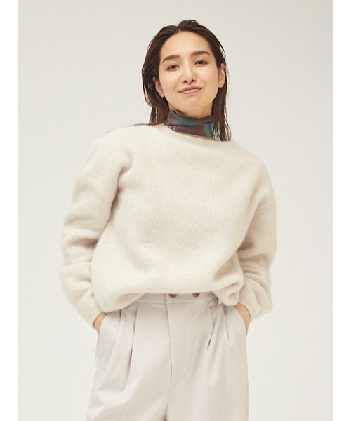 FRAY I.D（フレイアイディー）の「ラクーンカシミヤバックVプルオーバー（ニット/セーター・レディース・グレー/オレンジ/アイボリー・FREE）」の14枚目の写真