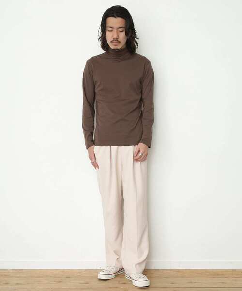 URBAN RESEARCH Sonny Label（アーバンリサーチサニーレーベル）の「『UR TECH』フライス編タートルプルオーバー（Tシャツ/カットソー・メンズ・ブラック/ブラウン/オフホワイト・MEDIUM/LARGE）」の6枚目の写真