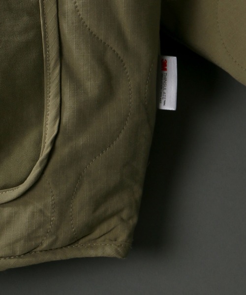 SITRY（シトリー）の「Ripstop quilting jacket/リップストップ キルトジャケット（ミリタリージャケット・メンズ・ブラック/オリーブ/カーキ・M/L/XL）」の9枚目の写真