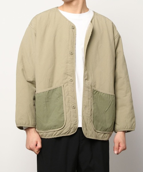 SITRY（シトリー）の「Ripstop quilting jacket/リップストップ キルトジャケット（ミリタリージャケット・メンズ・ブラック/オリーブ/カーキ・M/L/XL）」の8枚目の写真