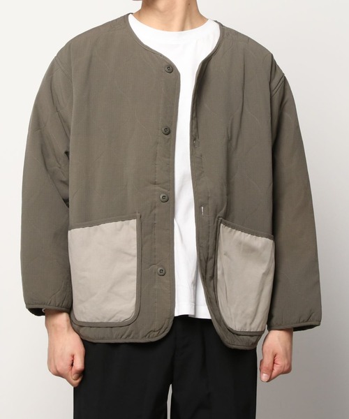 SITRY（シトリー）の「Ripstop quilting jacket/リップストップ キルトジャケット（ミリタリージャケット・メンズ・ブラック/オリーブ/カーキ・M/L/XL）」の12枚目の写真