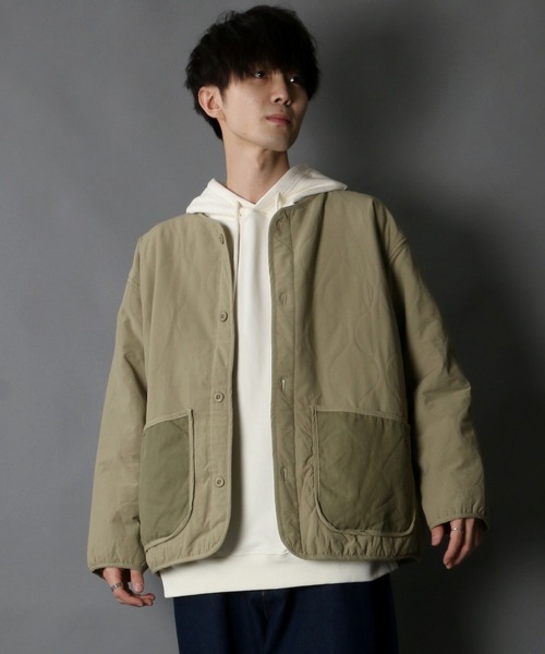 SITRY（シトリー）の「Ripstop quilting jacket/リップストップ キルトジャケット（ミリタリージャケット・メンズ・ブラック/オリーブ/カーキ・M/L/XL）」の20枚目の写真