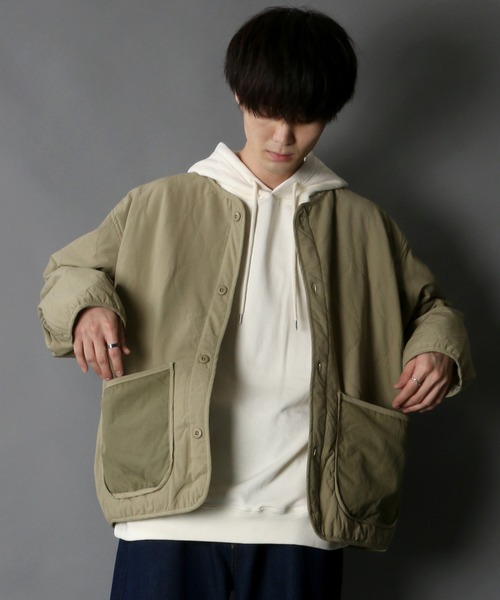 SITRY（シトリー）の「Ripstop quilting jacket/リップストップ キルトジャケット（ミリタリージャケット・メンズ・ブラック/オリーブ/カーキ・M/L/XL）」の21枚目の写真