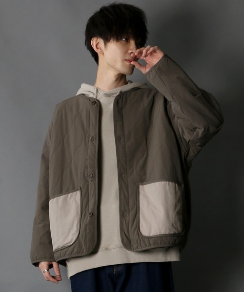 SITRY（シトリー）の「Ripstop quilting jacket/リップストップ キルトジャケット（ミリタリージャケット・メンズ・ブラック/オリーブ/カーキ・M/L/XL）」の22枚目の写真