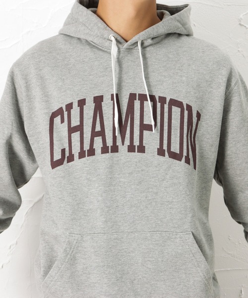 Champion（チャンピオン）の「Champion チャンピオン プリントプルオーバー 裏毛スウェットパーカー（パーカー・メンズ・ホワイト/ブラック/グレー・M/L/XL）」の14枚目の写真