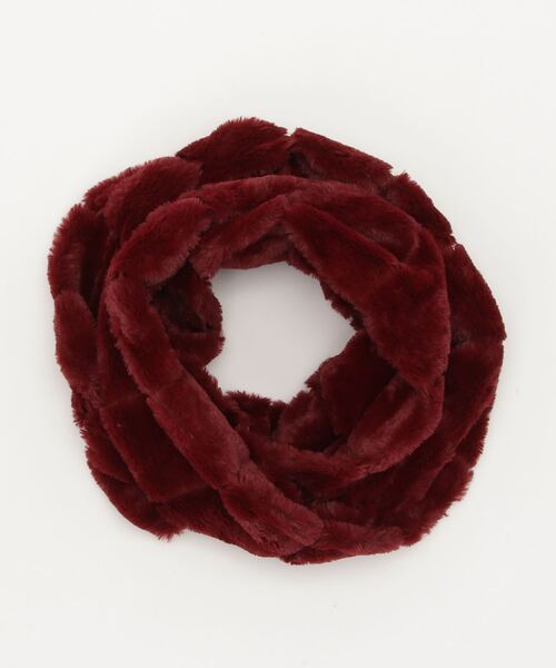 FUNALIVE（ファンアライブ）の「【je crois soi】ふわふわエコファー段々編ロングスヌード（ネックウォーマー/スヌード・レディース・オフホワイト/ワイン/モカ/ピンク/ブラック/ネイビー/チャコールグレー/グレー・FREE）」の8枚目の写真