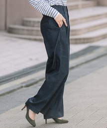 Munich | テンセルトリアセテートデニム　タックワイドパンツ(デニムパンツ)