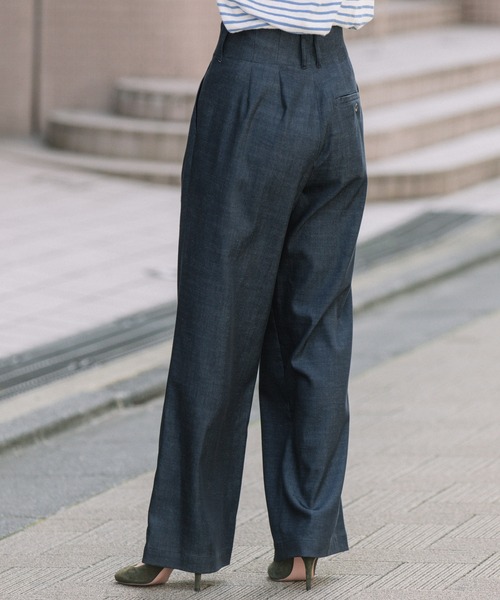 Munich（ミューニック）の「テンセルトリアセテートデニムタックワイドパンツ（デニムパンツ・レディース・ブラック/インディゴブルー/ベージュ/ラベンダー・S/XS/M）」の20枚目の写真