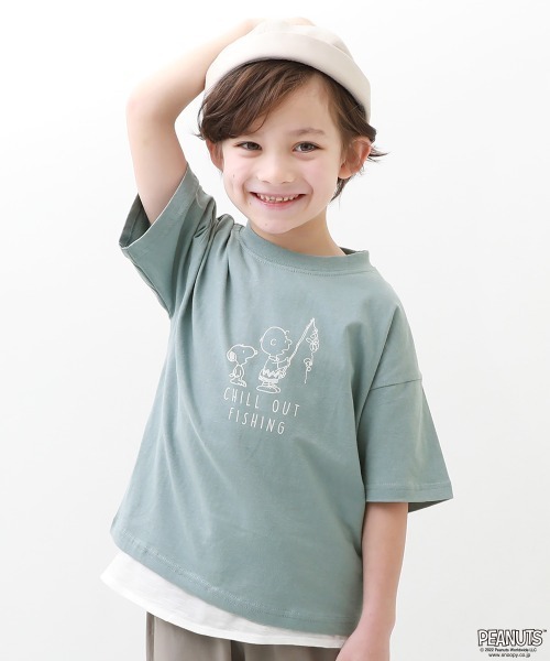 PEANUTS(ピーナッツ)の「【PEANUTS】BIG スヌーピー柄Tシャツ(Tシャツ/カットソー・キッズ・スミクロ/ライトグレー/ブルー系その他・140cm/150cm/120cm/100cm/130cm/160cm/110cm)」の3枚目の写真