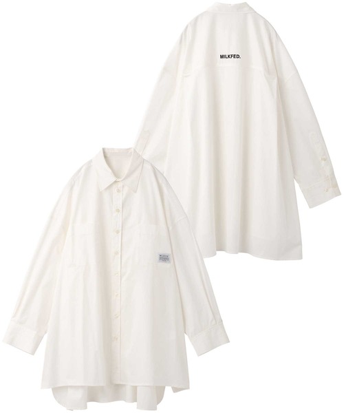 MILKFED.(ミルクフェド)の「EMBROIDERED STENCIL LOGO SHIRT(シャツ/ブラウス・レディース・ライトブルー/ブラック/イエロー/ホワイト・ONE SIZE)」の21枚目の写真