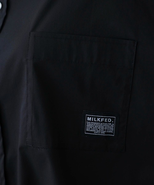 MILKFED.(ミルクフェド)の「EMBROIDERED STENCIL LOGO SHIRT(シャツ/ブラウス・レディース・ライトブルー/ブラック/イエロー/ホワイト・ONE SIZE)」の10枚目の写真