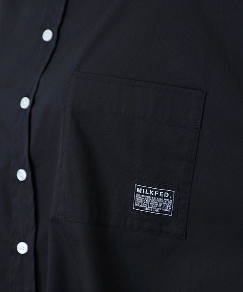 MILKFED.(ミルクフェド)の「EMBROIDERED STENCIL LOGO SHIRT(シャツ/ブラウス・レディース・ライトブルー/ブラック/イエロー/ホワイト・ONE SIZE)」の20枚目の写真