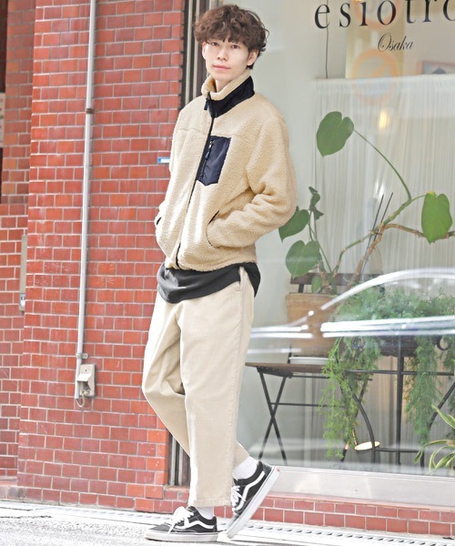 LUXSTYLE(ラグスタイル)の「シープボアフリースレトロジャケット(ブルゾン・メンズ・ベージュ/アイボリー・M/L/XL)」の12枚目の写真