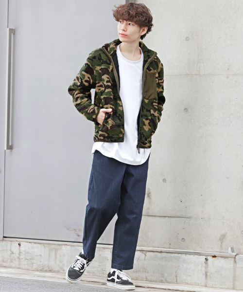 LUXSTYLE(ラグスタイル)の「シープボアフリースレトロジャケット(ブルゾン・メンズ・ベージュ/アイボリー・M/L/XL)」の6枚目の写真