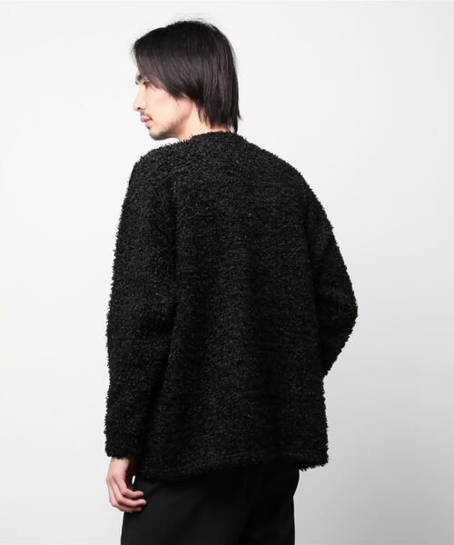XU（エックスユー）の「【XU/エックスユー】poodle knit/プードルニット シンプルニット ビッグサイズ オーバーサイズニット（ニット/セーター・メンズ・グレー/ブラック・ONE SIZE）」の3枚目の写真
