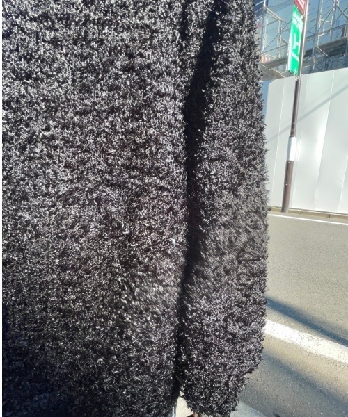 XU（エックスユー）の「【XU/エックスユー】poodle knit/プードルニット シンプルニット ビッグサイズ オーバーサイズニット（ニット/セーター・メンズ・グレー/ブラック・ONE SIZE）」の10枚目の写真