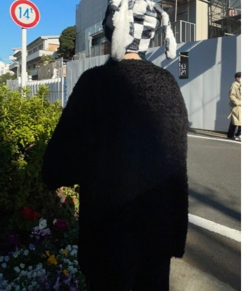 XU（エックスユー）の「【XU/エックスユー】poodle knit/プードルニット シンプルニット ビッグサイズ オーバーサイズニット（ニット/セーター・メンズ・グレー/ブラック・ONE SIZE）」の12枚目の写真