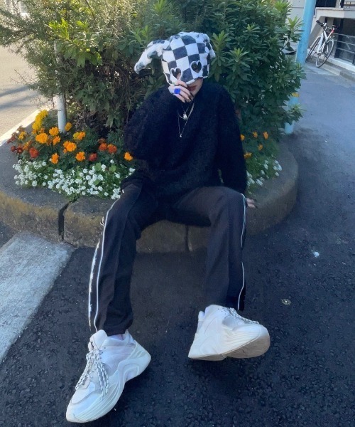 XU（エックスユー）の「【XU/エックスユー】poodle knit/プードルニット シンプルニット ビッグサイズ オーバーサイズニット（ニット/セーター・メンズ・グレー/ブラック・ONE SIZE）」の13枚目の写真