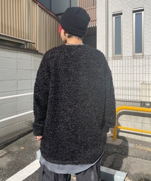 XU（エックスユー）の「【XU/エックスユー】poodle knit/プードルニット シンプルニット ビッグサイズ オーバーサイズニット（ニット/セーター・メンズ・グレー/ブラック・ONE SIZE）」の19枚目の写真