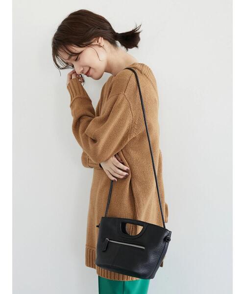 Green　Parks（グリーンパークス）の「厚みバックリボンチュニック＊（ニット/セーター・レディース・チャコールグレー/パープル/カーキ/キャメル・FREE）」の11枚目の写真