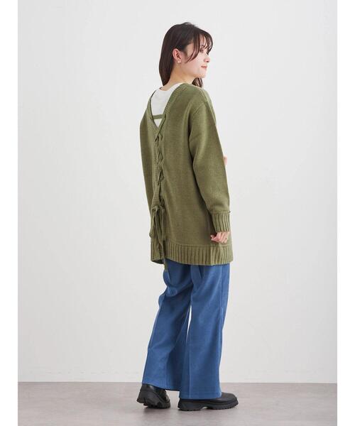 Green　Parks（グリーンパークス）の「厚みバックリボンチュニック＊（ニット/セーター・レディース・チャコールグレー/パープル/カーキ/キャメル・FREE）」の20枚目の写真