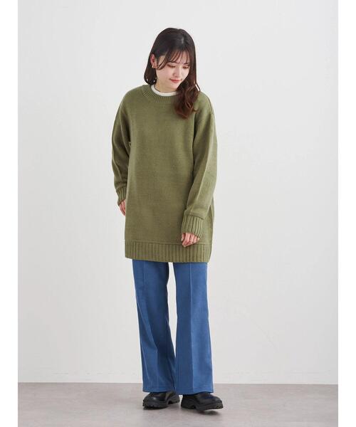 Green　Parks（グリーンパークス）の「厚みバックリボンチュニック＊（ニット/セーター・レディース・チャコールグレー/パープル/カーキ/キャメル・FREE）」の6枚目の写真