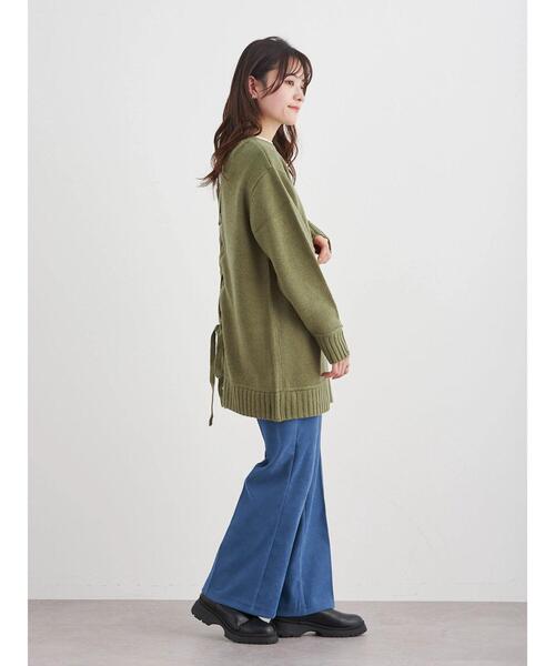 Green　Parks（グリーンパークス）の「厚みバックリボンチュニック＊（ニット/セーター・レディース・チャコールグレー/パープル/カーキ/キャメル・FREE）」の15枚目の写真