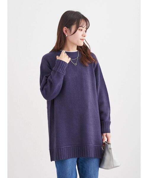 Green　Parks（グリーンパークス）の「厚みバックリボンチュニック＊（ニット/セーター・レディース・チャコールグレー/パープル/カーキ/キャメル・FREE）」の10枚目の写真