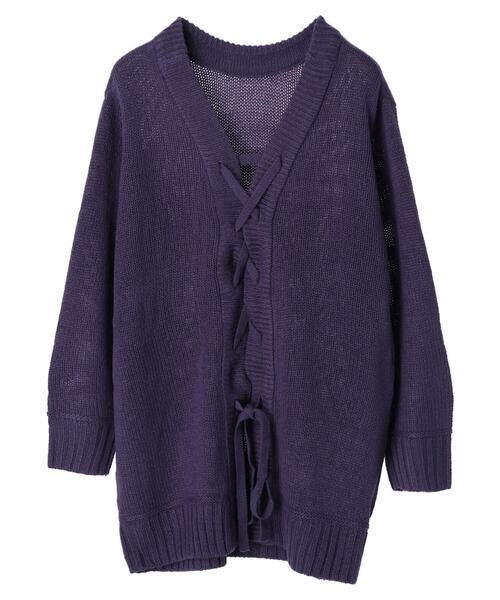 Green　Parks（グリーンパークス）の「厚みバックリボンチュニック＊（ニット/セーター・レディース・チャコールグレー/パープル/カーキ/キャメル・FREE）」の21枚目の写真