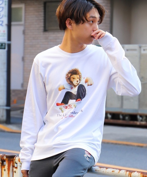 NESTA BRAND(ネスタブランド)の「JPN加工スケートネスタライオンロンTEE(Tシャツ/カットソー・メンズ・ホワイト/ブラック・XXL/M/L/XL/S)」の1枚目の写真