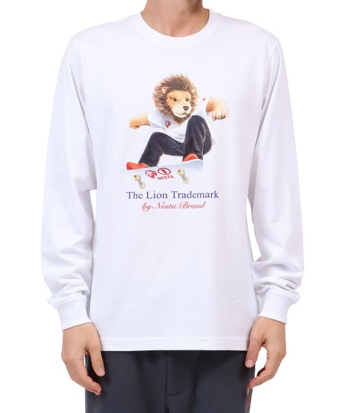 NESTA BRAND(ネスタブランド)の「JPN加工スケートネスタライオンロンTEE(Tシャツ/カットソー・メンズ・ホワイト/ブラック・XXL/M/L/XL/S)」の5枚目の写真