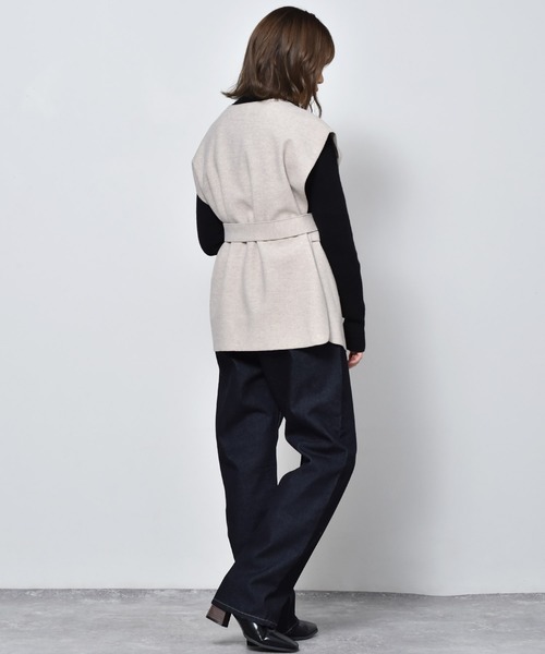 RETRO GIRL（レトロガール）の「圧縮ニットデザインベスト（ベスト・レディース・ブラック/ダークブラウン/オフホワイト・FREE）」の7枚目の写真