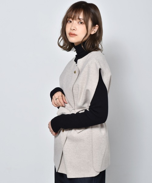 RETRO GIRL（レトロガール）の「圧縮ニットデザインベスト（ベスト・レディース・ブラック/ダークブラウン/オフホワイト・FREE）」の17枚目の写真