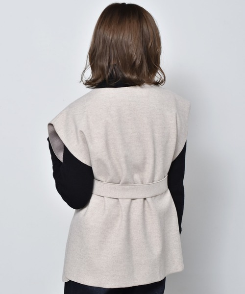 RETRO GIRL（レトロガール）の「圧縮ニットデザインベスト（ベスト・レディース・ブラック/ダークブラウン/オフホワイト・FREE）」の18枚目の写真