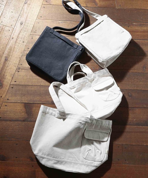 ROOTOTE(ルートート)の「ルートート/2way ショルダー付き アップサイクルテキスタイル SN.スクエア.リサイクルコットン-A(ショルダーバッグ・レディース・アイボリー/チャコールグレー・FREE)」の19枚目の写真