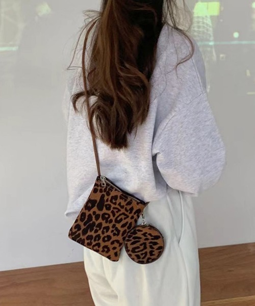 me+em select(ミームセレクト)の「【 ゼブラ / レオパード 】まるポーチ付きスクエアショルダーバッグ(ショルダーバッグ・レディース・ブラック/グレー/ブラウン/ブラック系/ブラウン系・FREE)」の11枚目の写真