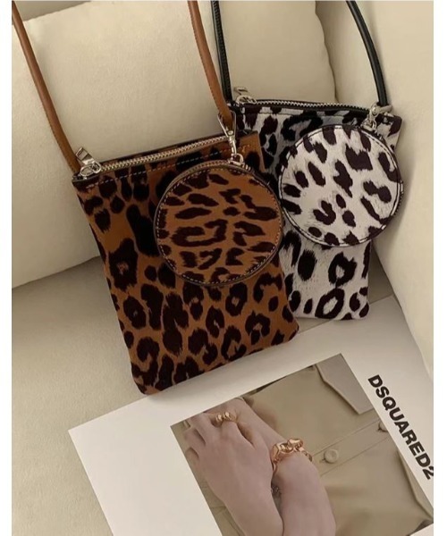 me+em select(ミームセレクト)の「【 ゼブラ / レオパード 】まるポーチ付きスクエアショルダーバッグ(ショルダーバッグ・レディース・ブラック/グレー/ブラウン/ブラック系/ブラウン系・FREE)」の17枚目の写真