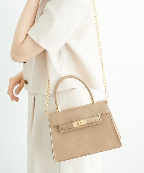 FREE'S MART（フリーズマート）の「◆ミニフラップバッグ（ハンドバッグ・レディース・ブラック/ホワイト系その他/パープル/グレー・ﾌﾘ-）」の4枚目の写真