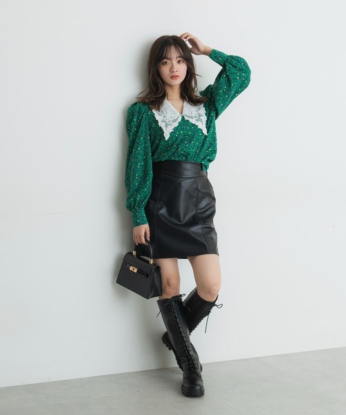 FREE'S MART（フリーズマート）の「◆ミニフラップバッグ（ハンドバッグ・レディース・ブラック/ホワイト系その他/パープル/グレー・ﾌﾘ-）」の7枚目の写真