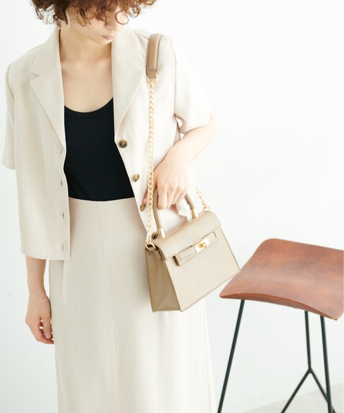 FREE'S MART（フリーズマート）の「◆ミニフラップバッグ（ハンドバッグ・レディース・ブラック/ホワイト系その他/パープル/グレー・ﾌﾘ-）」の13枚目の写真