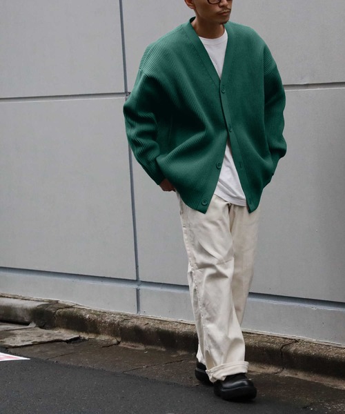 BACK NUMBER（バックナンバー）の「【BACK NUMBER】ビッグサイズニットカーディガン（カーディガン/ボレロ・メンズ・ブルー/ベージュ/グリーン/パープル/ケリー/イエロー/ホワイト/オレンジ・M/L）」の18枚目の写真